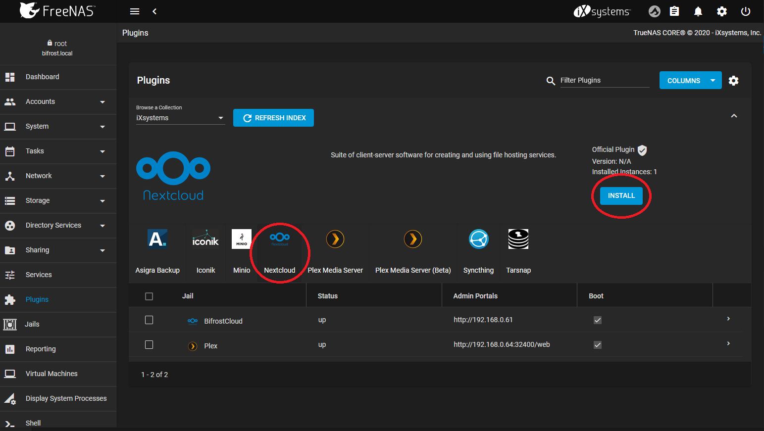 TerraMaster install NextCloud on FreeNAS